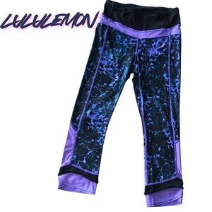 Lululemon Purple Black Camo High-Rise Crop Leggings